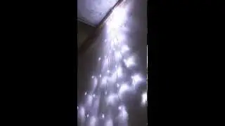 180 LED Top Star White Waterfall Lights Clear Wire 2.4M