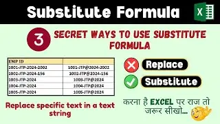 Substitute Formula in Excel | How to Replace text in a text String? | Computer Tech Academy