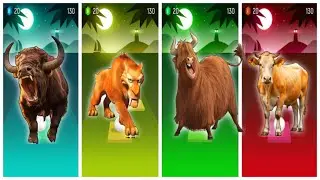 Funny Animals - Cow 🆚 Tiger 🆚 Elephant 🆚 Lion 🎵 Tiles Hop #part45