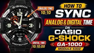 How to sync analog and digital time Casio G-Shock GA-1000 [5302].