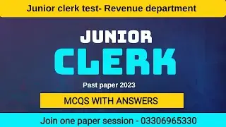 Junior clerk paper- 2023- Revenue department - All Learning School
