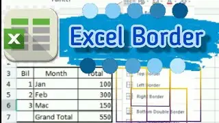 Office Excel Border | Color Border | Style Border | No Border | Table | Step Mudah