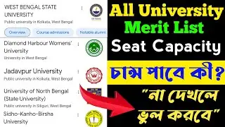WBSU PG Merit List 2022। Wbsu,Jadavpur,Diamond,North Bengal,Gour banga,Sidhu Kanhu Merit List 22