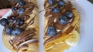 Cómo Hacer Tortitas con Nocilla, Plátano y Arándanos | Receta Fácil
