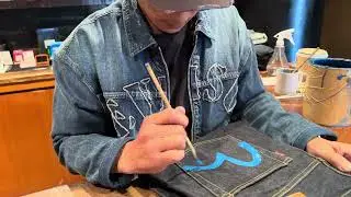 EVISU Store Tokyo - Hand painted selvedge denim