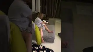 Our Malinois, Charlie, loves bedtime stories.