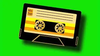Audio Cassette tape Green Screen