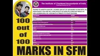 CA Final SFM-May 2018 Rank Holders