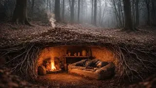 Bushcraft Survival: Building a Hidden Underground Dugout Shelter in the Forest.