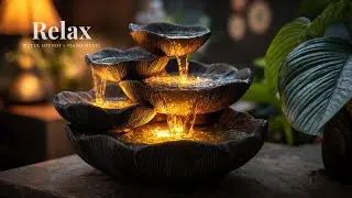 Deep Relaxation Music &ndash; Peaceful Piano Ambient Melodies with Flowing Rock Water for Stress Relief