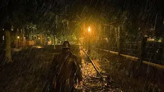 RDR2 ASMR | Peaceful Night Walk in Saint Denis 🌙 Rain & City Ambience
