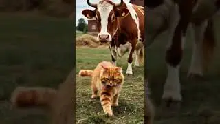 🚀 Fluffy Cat vs Cow 🐱🔥 Epic Farm Battle & Feast with Tiger! 🐯