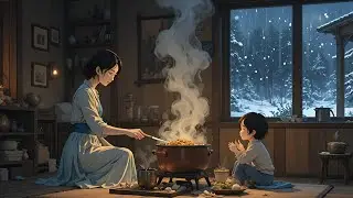A Cozy Home Between Rain & Snow ❄️🌧️ | Ghibli-Inspired Calm Family Moments | ghibli years #ghibli 