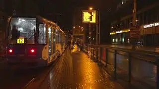 Czech Republic, Ostrava, tram 12 night ride from Karolina to Důl Zárubek