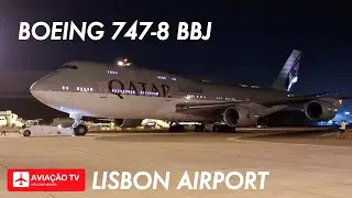 Boeing 747-8KE(BBJ) • A7-HHE • Qatar Amiri Flight • Lisbon Airport