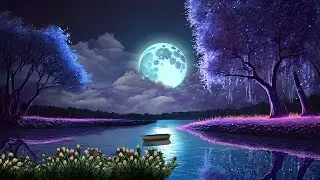 Night Sky Meditation - Soothing Lunar Waves Sounds for Sleeping - Deep Mind Calm
