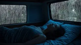 Rain Sounds for Sleeping - Heavy Rain and Thunder Sounds on Car: Relax, Stress Relief, Deep Sleep