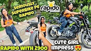 Rapido On Superbike Pank on Cute Girls 😍💞Her Shocking Raction | Cute Girl Impress ❤️Hogyi