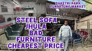 Cheapest steel furniture 😳in shastri park kids study table dressing table #furnituremarket 