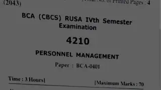 BCA Personnel Management (BCA -0401) HPU Question Paper// BCA Question Paper// #himquery