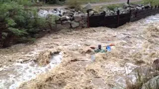 Kayak on Flooded Boulder Creek