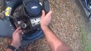 Inspect a mower before use,  after winter storage.