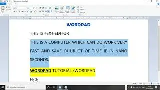 Wordpad Editor Full Tutorial Its Tools and Layout Practically