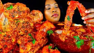 KING CRAB SEAFOOD BOIL MUKBANG | SEAFOOD | MUKBANG | DESHELLED LOBSTER | SEAFOOD BOIL | ASMR EATING
