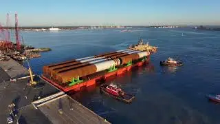 Delivery of first monopile foundations for the Coastal Virginia Offshore Wind project