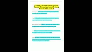 Chapter 1General Household Pest Control FloridaApplicator Training Manual 100 Correct1854