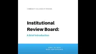 Institutional Review Board 101