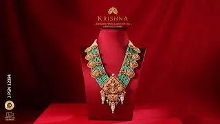 ✨ 22K Gold Statement Haram with Emeralds, Diamonds & Pearls | Royal Bridal Elegance