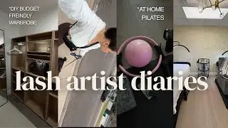LASH ARTIST VLOG | Lashing, DIY Wardrobe, at home pilates! Day in my life