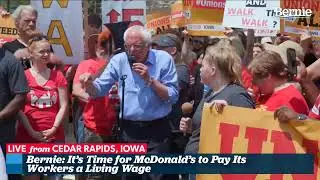 Bernie Sanders Joins the McDonald's Strike in Cedar Rapids