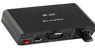 Microphone Preamp High Gain 48V Phantom Power XLR Output Mic Preamplifier for Dynamic and