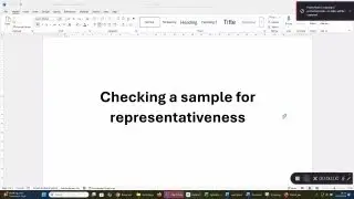 Checking a sample for representativeness