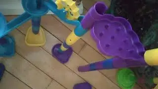 New glass marbles on marble runs!!