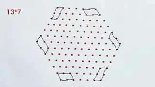 13*7 dots Rangoli | Rangoli designs | Kolam | Muggulu 