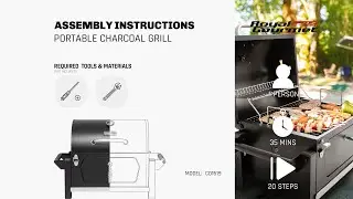 Royal Gourmet&reg; CD1519 Portable Charcoal Grill | Assembly Instructions