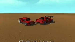 Lamborghini and drag race car with wide tires! in scrap mechanic(no mods)