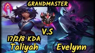 HKA Crash (TALIYAH) vs EVELYNN - 17/2/8 KDA JUNGLE GAMEPLAY - KR Ranked GRANDMASTER