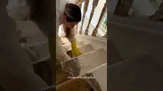 #satisfying How to strip your stairs using a chemical paint stripper ✅ Before st
