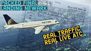 REAL LIVE TRAFFIC | Packed Final ILS4R at NEWARK | P3Dv5.3 | REALTRAFFIC | LIVEATC | FSLABS | PSXT