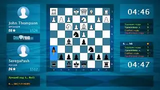 Анализ шахматной партии: John Thompson - SeregaPash, 0-1 (по ChessFriends.com)