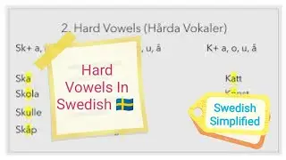 Learn Swedish Vowels, 7th Class Hard Vowels in Swedish 5 minutes daily