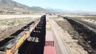 Cajon Pass Aerial Train Footage