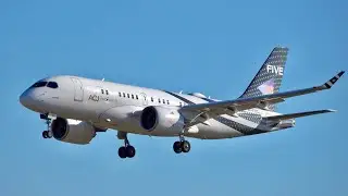 A220-100 ACJ TwoTwenty ComLux  Landing & Takeoff at Lisbon Airport