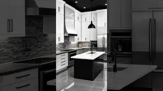 Modern Kitchen Design: Gray-White and Dark Gray Theme for Luxury Villas #graykitchen #whitekitchen