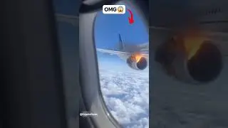 OMG 😱 A plane is burning in the sky l #cctv #scary #burning #airplane #plane