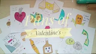 Let's draw with me: Valentine's puns card l food puns l fruits puns l doodle l Happy Valentine's Day